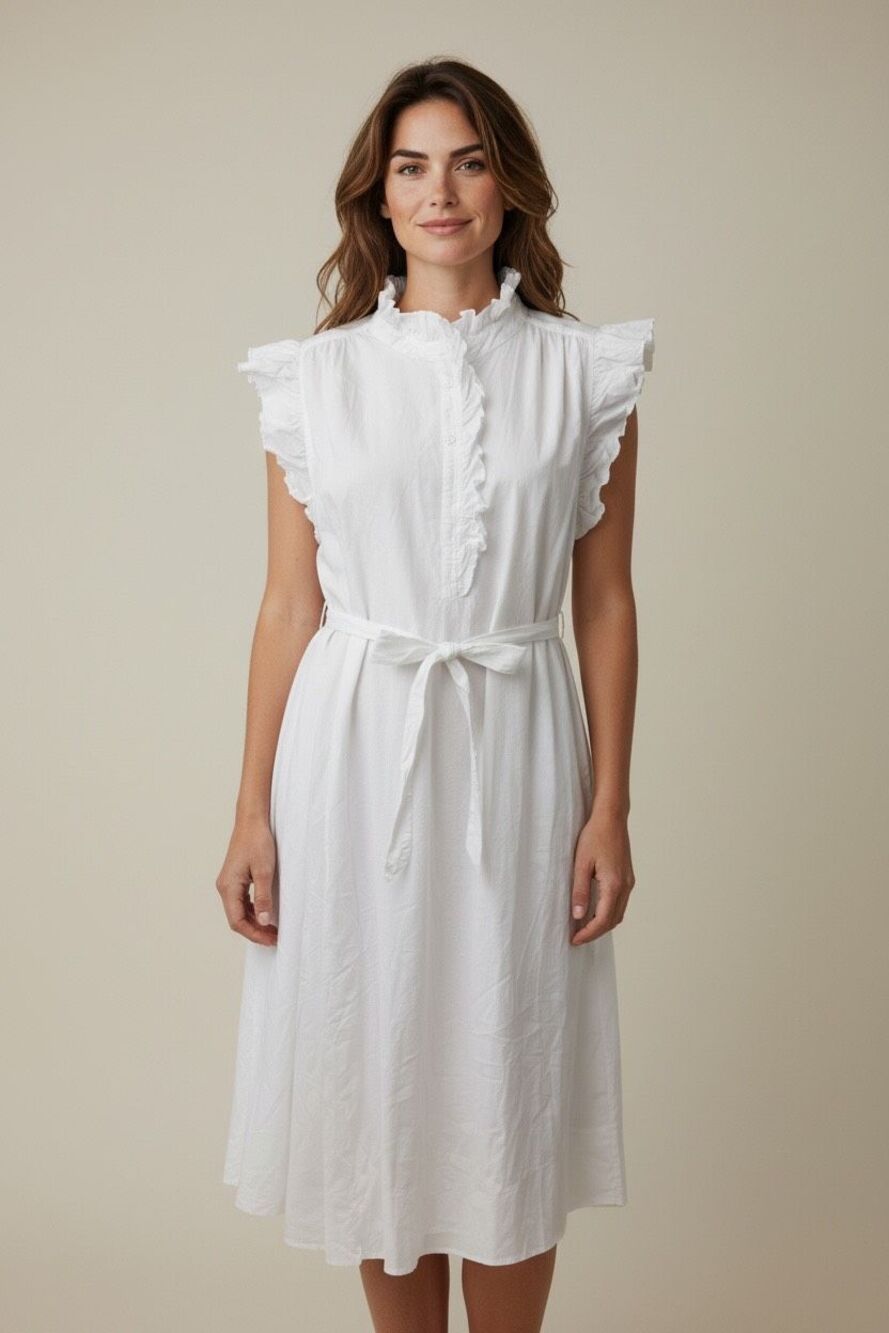 Xirena April 100% Cotton Dress in White NWT Size Large